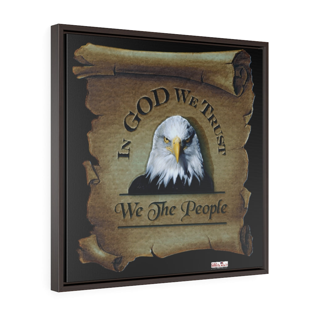 Eagle Scroll -We The People- Framed Premium Gallery Wrap Canvas